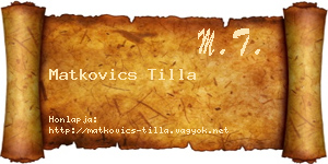 Matkovics Tilla névjegykártya